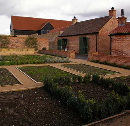 Garden High House Production Park Purfleet Royal Opera House National Skills Academy ROH social heritage local cultural history restoration redevelopment fruit trees flats herb beds kitchen garden inner walled garden Manor of West Thurrock