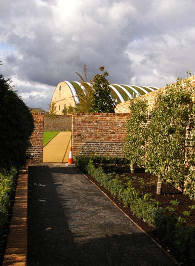 Garden High House Production Park Purfleet Royal Opera House National Skills Academy ROH social heritage local cultural history restoration redevelopment fruit trees flats herb beds kitchen garden inner walled garden Manor of West Thurrock